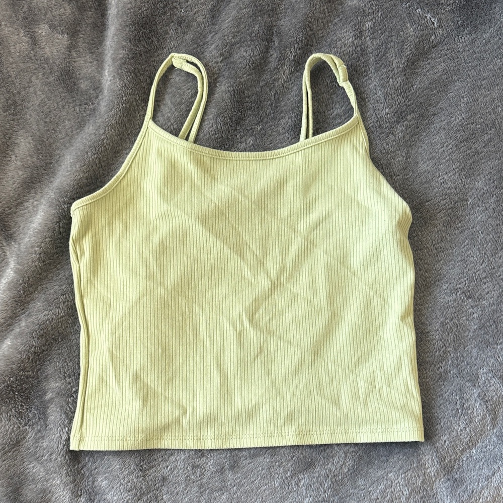 American Eagle Outfitters Soft Green Ribbed Camisole